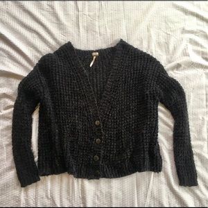 Free People Relaxed Cropped Cardigan
